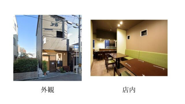 寿司みず田の外観と店内の写真